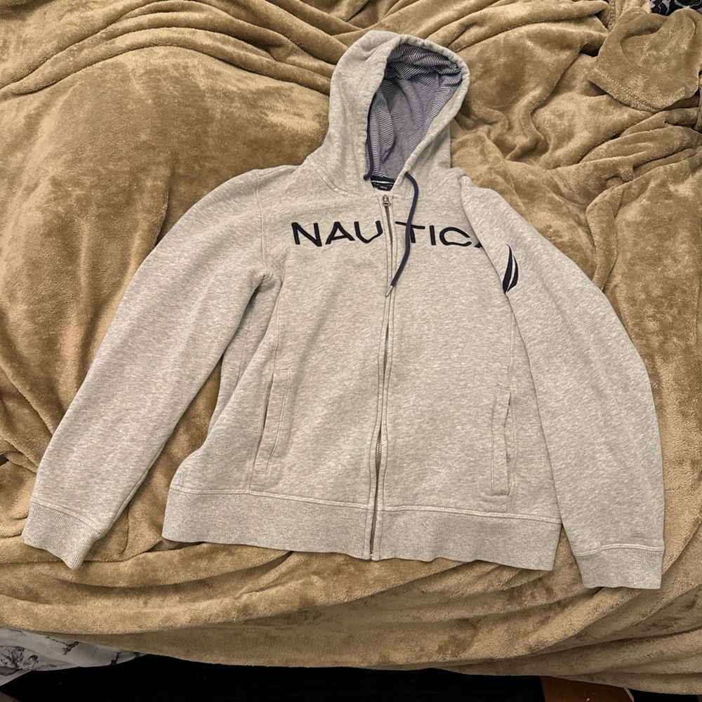 Nautica Navy and White Striped Hoodie
